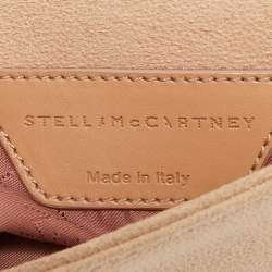 Pre Owned Stella McCartney Peach Faux Suede Falabella Flap Shoulder Bag