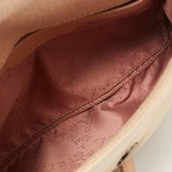 Pre Owned Stella McCartney Peach Faux Suede Falabella Flap Shoulder Bag