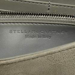 Pre Owned Stella McCartney Light Grey Faux Suede Falabella Continental Wallet
