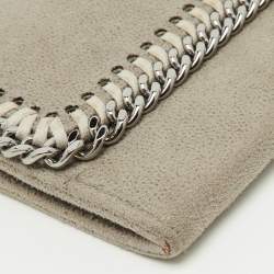 Pre Owned Stella McCartney Light Grey Faux Suede Falabella Continental Wallet