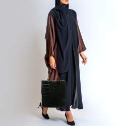 Pre Owned Stella McCartney Dark Blue Faux Crocodile Leather Shopper Tote