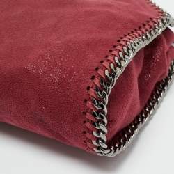 Pre Owned Stella McCartney Burgundy Faux Suede Tiny Falabella Tote