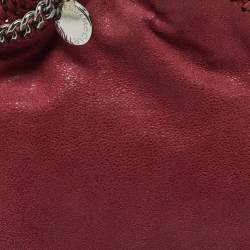 Pre Owned Stella McCartney Burgundy Faux Suede Tiny Falabella Tote