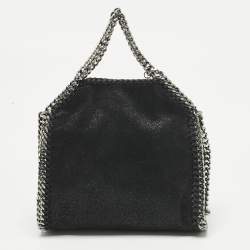 Pre Owned Stella McCartney Black Faux Suede Tiny Falabella Tote