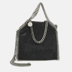 Pre Owned Stella McCartney Black Faux Suede Tiny Falabella Tote
