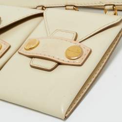 Pre Owned Stella McCartney Cream Faux Leather Trio Belt Bag