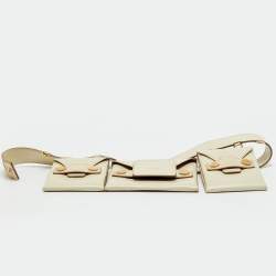 Pre Owned Stella McCartney Cream Faux Leather Trio Belt Bag