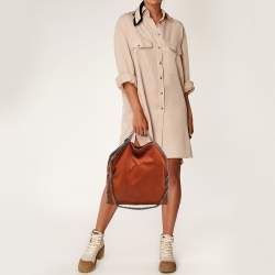 Pre Owned Stella McCartney Brick Brown Faux Suede Small Falabella Tote