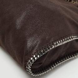 Pre Owned Stella McCartney Dark Brown Faux Suede Fringe Small Falabella Tote
