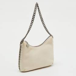 Pre Owned حقيبة كتف صغيرة ستيلا ماكرتني فالابيلا جلد شامواه صناعي أبيض فاتح