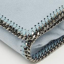 Pre Owned Stella McCartney Light Blue Faux Suede Falabella Crossbody Bag