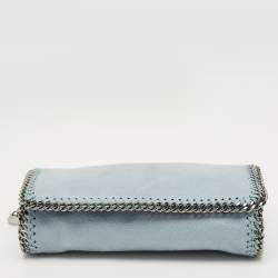 Pre Owned Stella McCartney Light Blue Faux Suede Falabella Crossbody Bag
