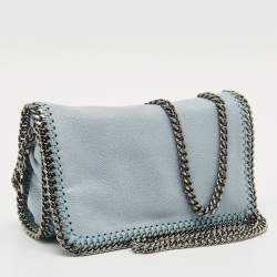 Pre Owned Stella McCartney Light Blue Faux Suede Falabella Crossbody Bag