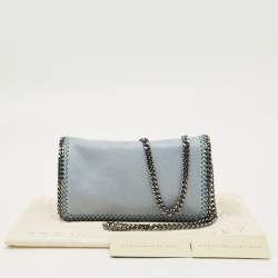 Pre Owned Stella McCartney Light Blue Faux Suede Falabella Crossbody Bag