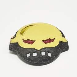 Pre Owned Stella McCartney Black/Yellow Faux Snakeskin Leather Superhero Coin Purse