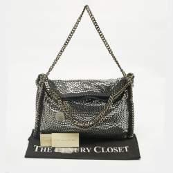 Pre Owned Stella McCartney Black Faux Suede Small Studded Falabella Tote