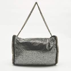 Pre Owned Stella McCartney Black Faux Suede Small Studded Falabella Tote