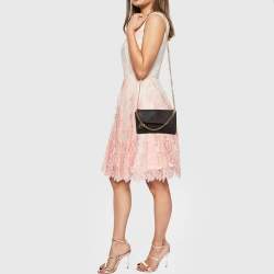 Pre Owned Stella McCartney Dark Brown Faux Leather Mini Falabella Flap Crossbody Bag