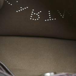 Pre Owned Stella McCartney Burgundy/Beige Faux Leather Perforated Logo Crossbody Bag