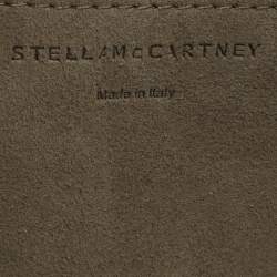 Pre Owned Stella McCartney Burgundy/Beige Faux Leather Perforated Logo Crossbody Bag