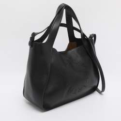 Pre Owned Stella McCartney Stella Logo Black Faux Leather Tote