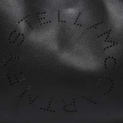 Pre Owned Stella McCartney Stella Logo Black Faux Leather Tote