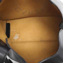 Pre Owned Stella McCartney Stella Logo Black Faux Leather Tote