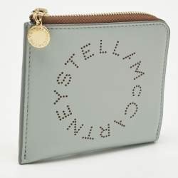 مملوكة مسبقًا محفظة ستيللا مكارتني مدمجة جلد صناعي مثقوب أزرق/بني