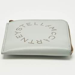 مملوكة مسبقًا محفظة ستيللا مكارتني مدمجة جلد صناعي مثقوب أزرق/بني