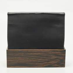 Pre Owned حقيبة كلاتش ستيللا مكارتني أ�كريليك تأثير خشب وجلد صناعي أسود