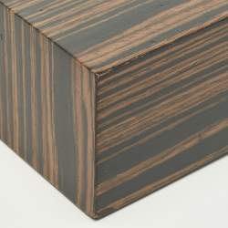 Pre Owned حقيبة كلاتش ستيللا مكارتني أكريليك تأثير خشب وجلد صناعي أسود