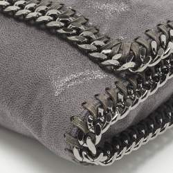 Pre Owned Stella McCartney Falabella Flap Grey Faux Suede Shoulder Bag