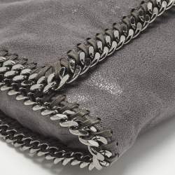 Pre Owned Stella McCartney Falabella Flap Grey Faux Suede Shoulder Bag