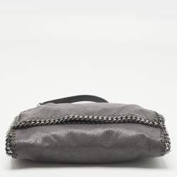 Pre Owned Stella McCartney Falabella Flap Grey Faux Suede Shoulder Bag