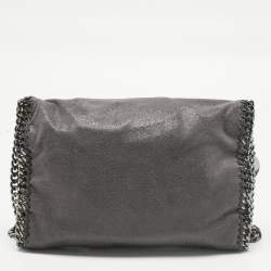 Pre Owned Stella McCartney Falabella Flap Grey Faux Suede Shoulder Bag