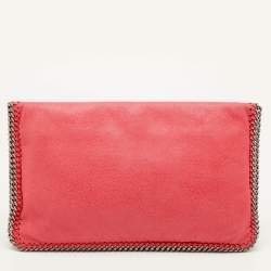 مملوكة مسبقًا Stella McCartney Falabella Peach Pink Faux Leather Fold Over Clutch