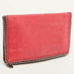 مملوكة مسبقًا Stella McCartney Falabella Peach Pink Faux Leather Fold Over Clutch
