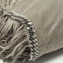 مملوكة مسبقًا Stella McCartney Falabella Fringe Grey Faux Suede Tote