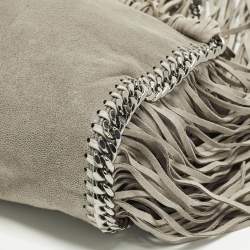 مملوكة مسبقًا Stella McCartney Falabella Fringe Grey Faux Suede Tote