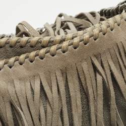 مملوكة مسبقًا Stella McCartney Falabella Fringe Grey Faux Suede Tote