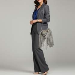 مملوكة مسبقًا Stella McCartney Falabella Fringe Grey Faux Suede Tote
