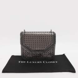 مملوكة مسبقًا حقيبة كتف ستيللا مكارتني "فالابيلا" صندوق رمادي معدني منسوج جلد صناعي