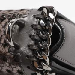 مملوكة مسبقًا حقيبة كتف ستيللا مكارتني "فالابيلا" صندوق رمادي معدني منسوج جلد صناعي