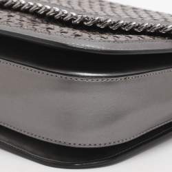 مملوكة مسبقًا حقيبة كتف ستيللا مكارتني "فالابيلا" صندوق رمادي معدني منسوج جلد صناعي