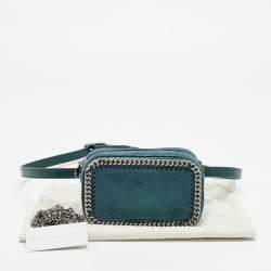 مملوكة مسبقًا Stella McCartney Falabella Metallic Green Shimmering Faux Suede Belt Bag