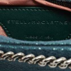 مملوكة مسبقًا Stella McCartney Falabella Metallic Green Shimmering Faux Suede Belt Bag
