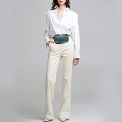مملوكة مسبقًا Stella McCartney Falabella Metallic Green Shimmering Faux Suede Belt Bag