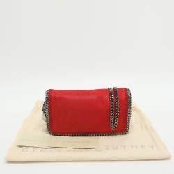 Pre Owned Stella McCartney Falabella Chilli Red Faux Leather Crossbody Bag