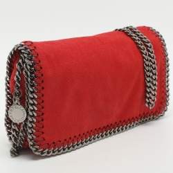 Pre Owned Stella McCartney Falabella Chilli Red Faux Leather Crossbody Bag