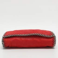 Pre Owned Stella McCartney Falabella Chilli Red Faux Leather Crossbody Bag